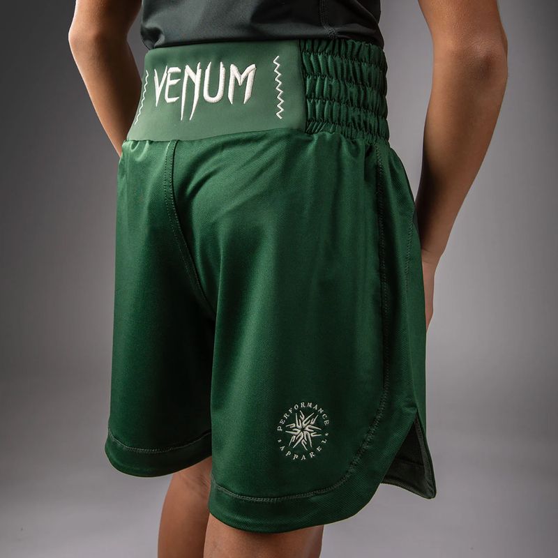 Dětské tréninkové šortky Venum Attack Kids Boxing forest green/off white 7