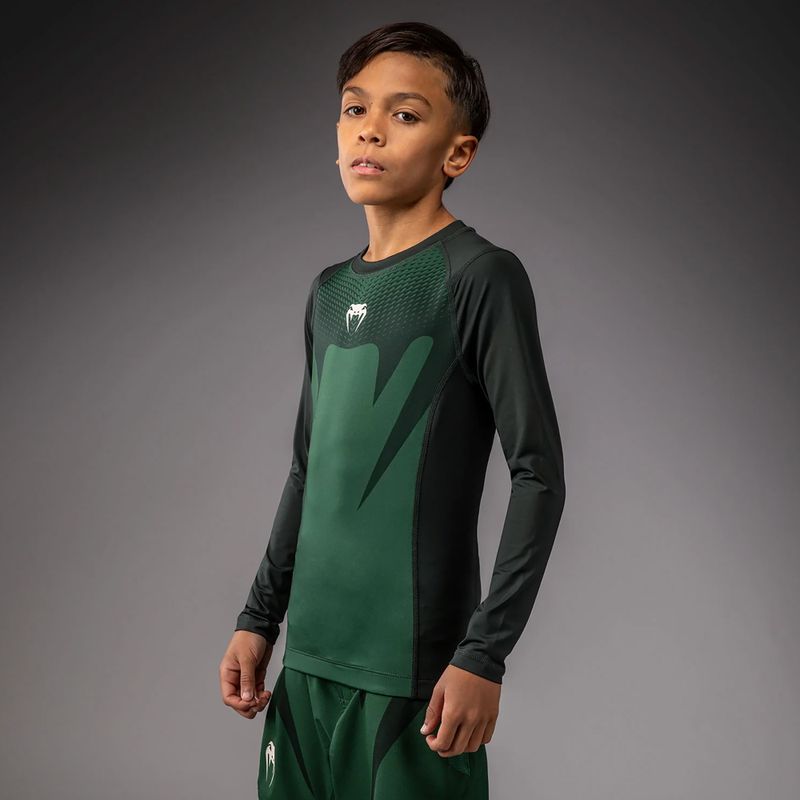 Dětský rashguard Venum Attack Kids Rashguard forest green/off white 3