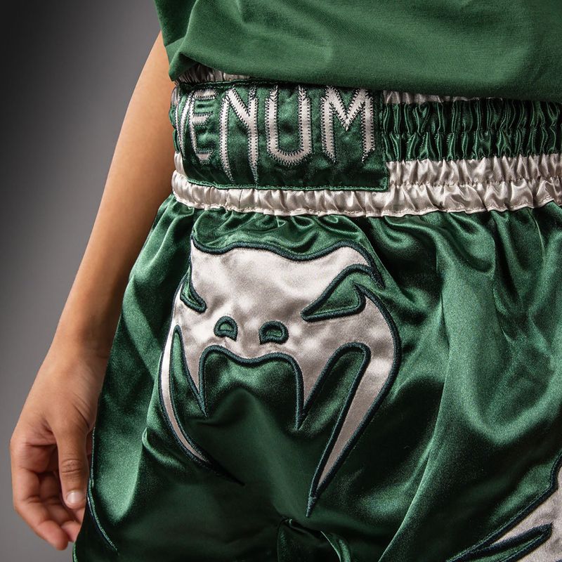 Dětské tréninkové šortky Venum Inferno Muay Thai forest green/off white 6