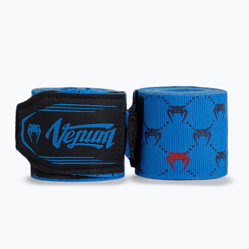 Boxerské bandáže Venum Monogram Hand Wraps Advanced 400 cm blue
