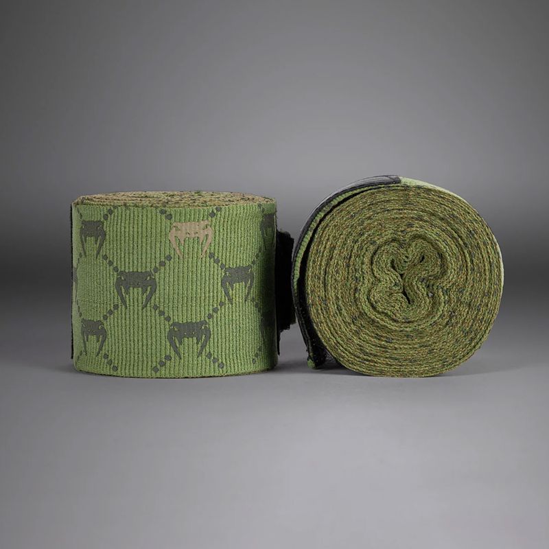 Boxerské bandáže Venum Monogram Hand Wraps Advanced 400 cm khaki 2