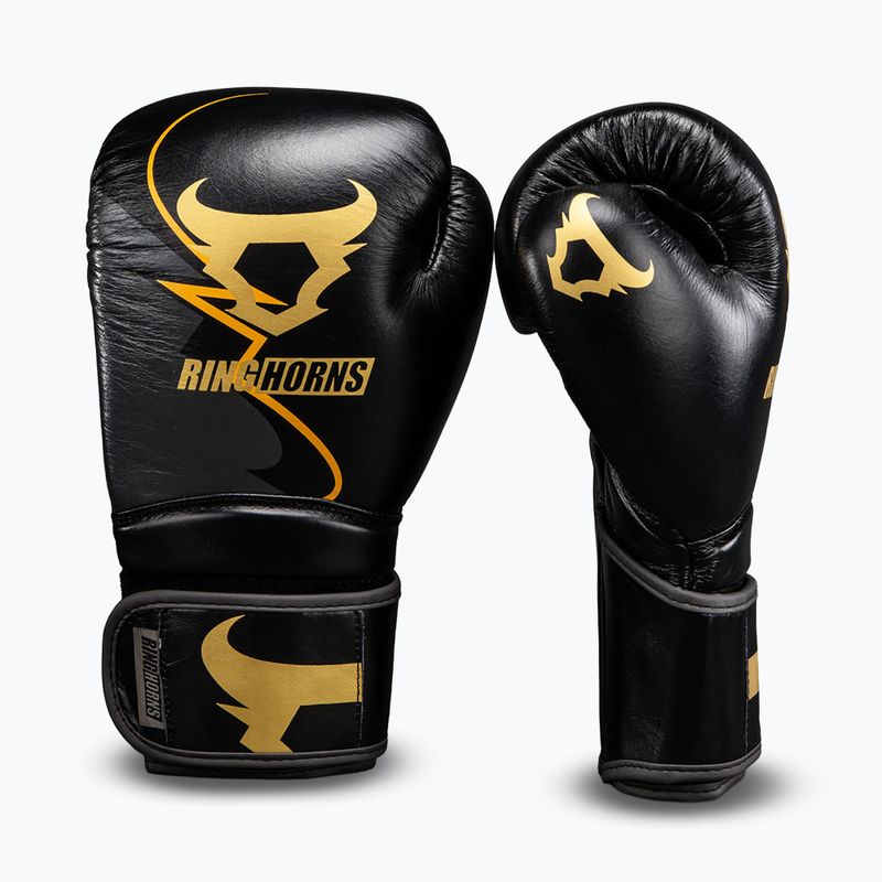 Boxerské rukavice Venum Ringhorns Charger Boxing black/gold 2