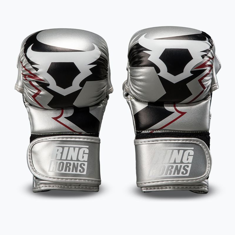 Boxerské rukavice Venum Ringhorns Charger Boxing silver/black 2