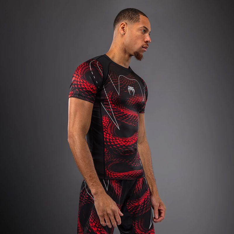 Pánský rashguard Venum Matupa Short Sleeve black/red/silver 3