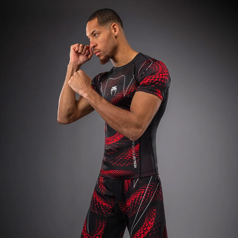 Pánský rashguard Venum Matupa Short Sleeve black/red/silver 4