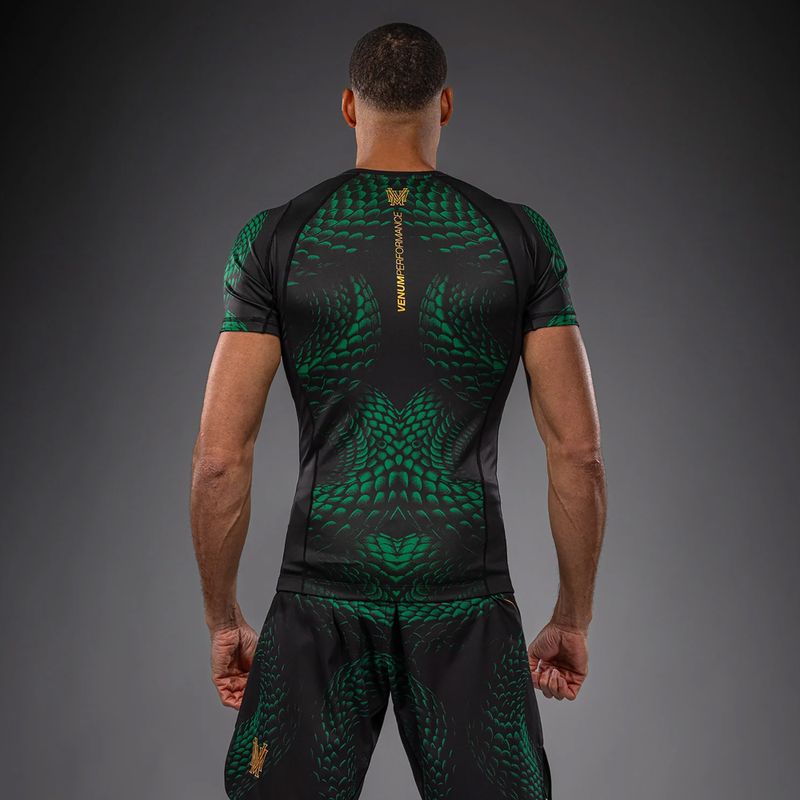Pánský rashguard Venum Matupa Short Sleeve black/green/gold 2