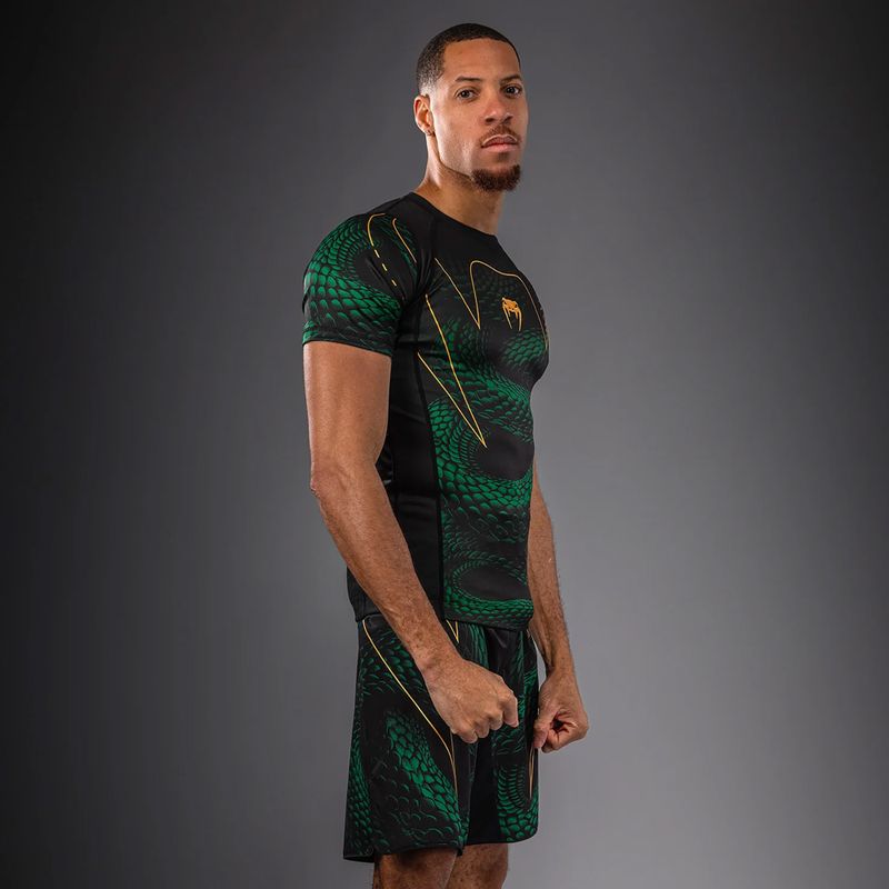 Pánský rashguard Venum Matupa Short Sleeve black/green/gold 3