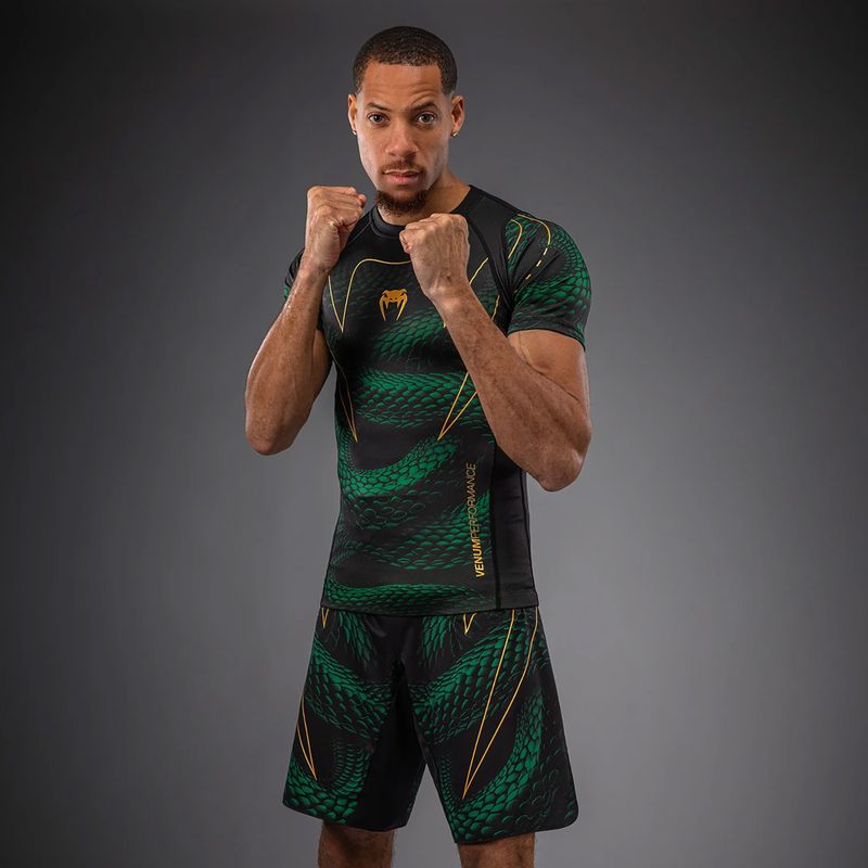 Pánský rashguard Venum Matupa Short Sleeve black/green/gold 4