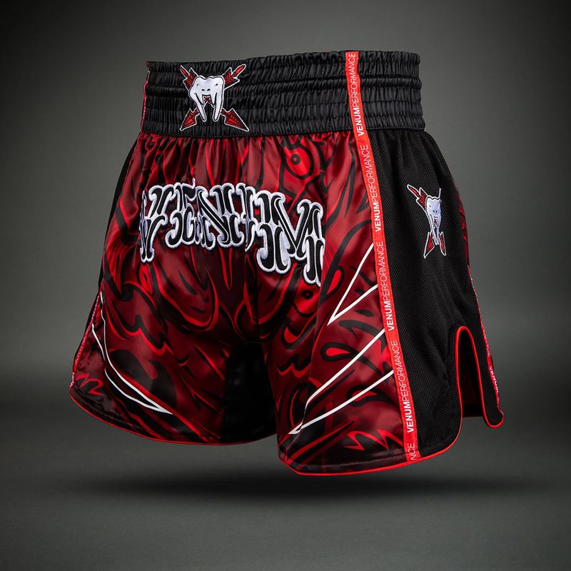 Pánské tréninkové šortky Venum Wolf Attack Muay Thai Shorts black/red 4
