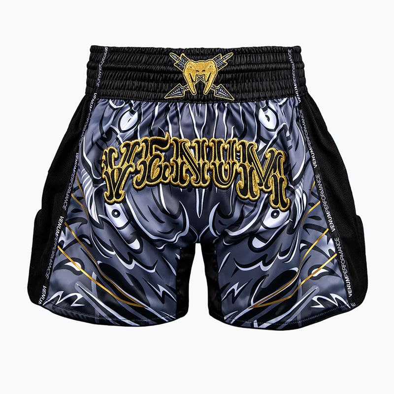 Pánské tréninkové šortky Venum Wolf Attack Muay Thai Shorts black/grey
