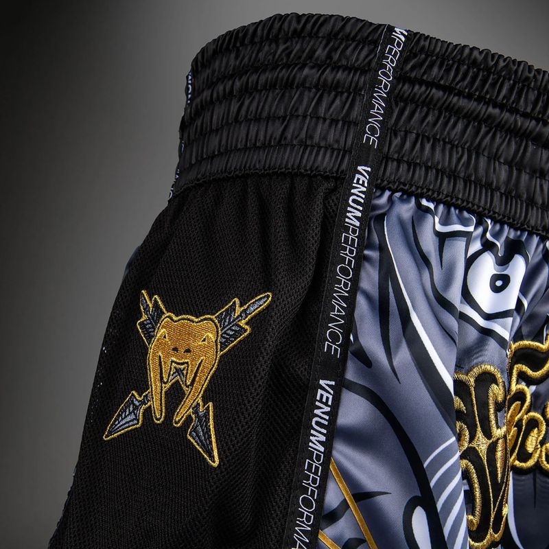 Pánské tréninkové šortky Venum Wolf Attack Muay Thai Shorts black/grey 5