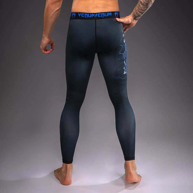 Pánské tréninkové legíny Venum Thunder Dragon Spats Black/Royal Blue 3