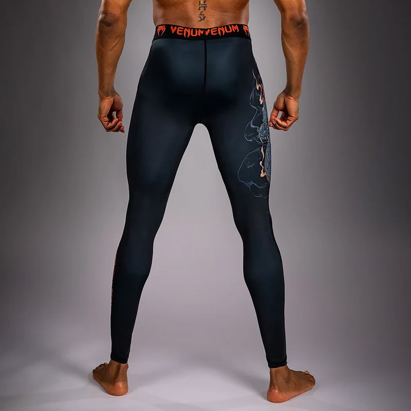 Pánské tréninkové legíny Venum Thunder Dragon Spats Black/Grey/Copper 2
