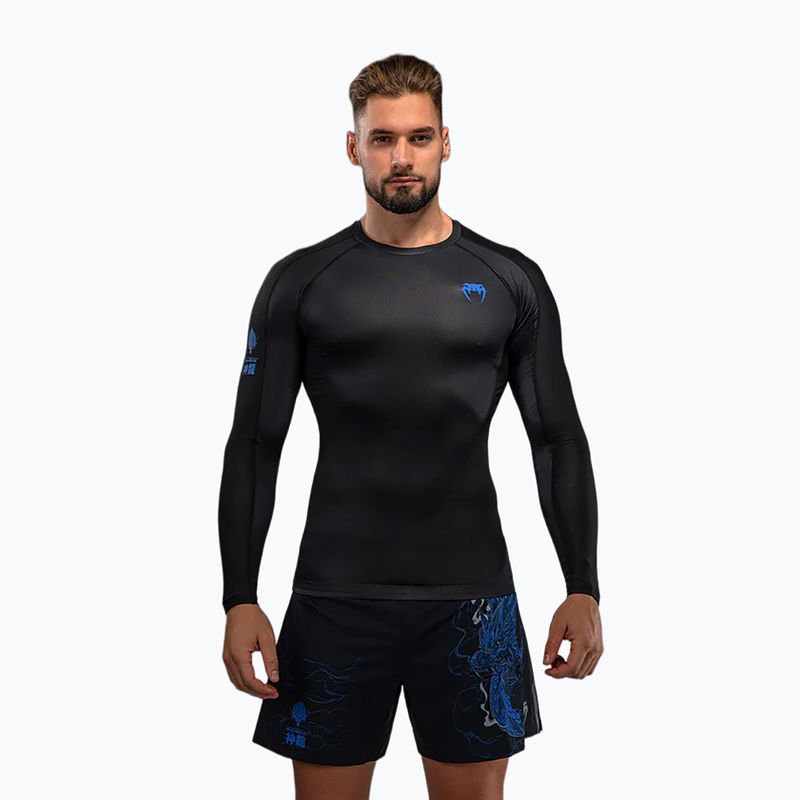 Pánský rashguard s dlouhým rukávem Venum Thunder Dragon black/royal blue