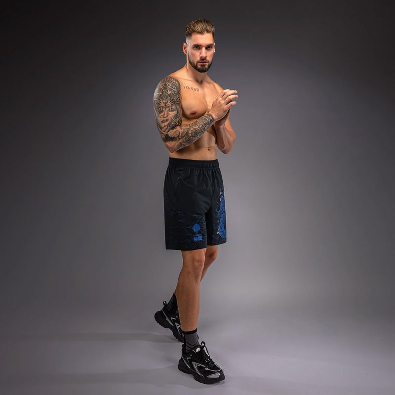 Pánské tréninkové šortky Venum Thunder Dragon Training Black/Royal Blue 4