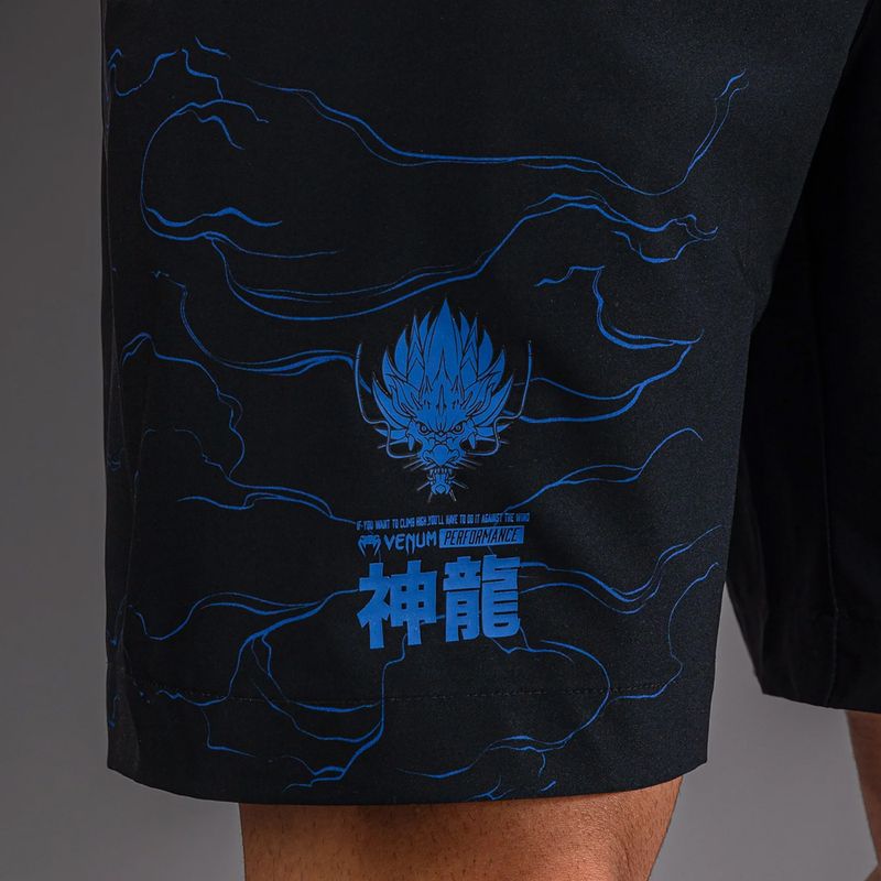 Pánské tréninkové šortky Venum Thunder Dragon Training Black/Royal Blue 7