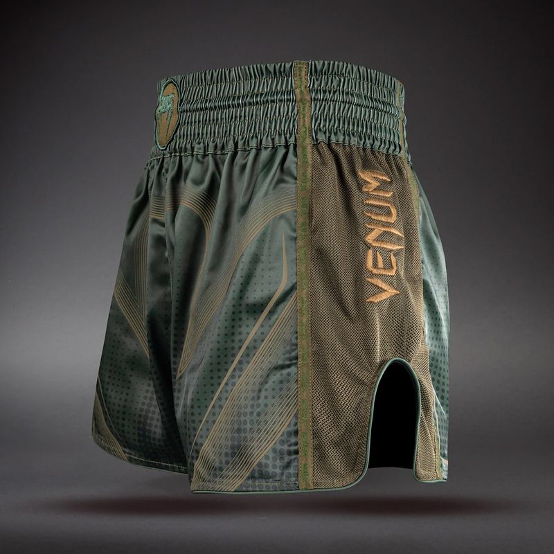 Treninkové šortky Venum Stealth Muay Thai Khaki/Dark Green 3