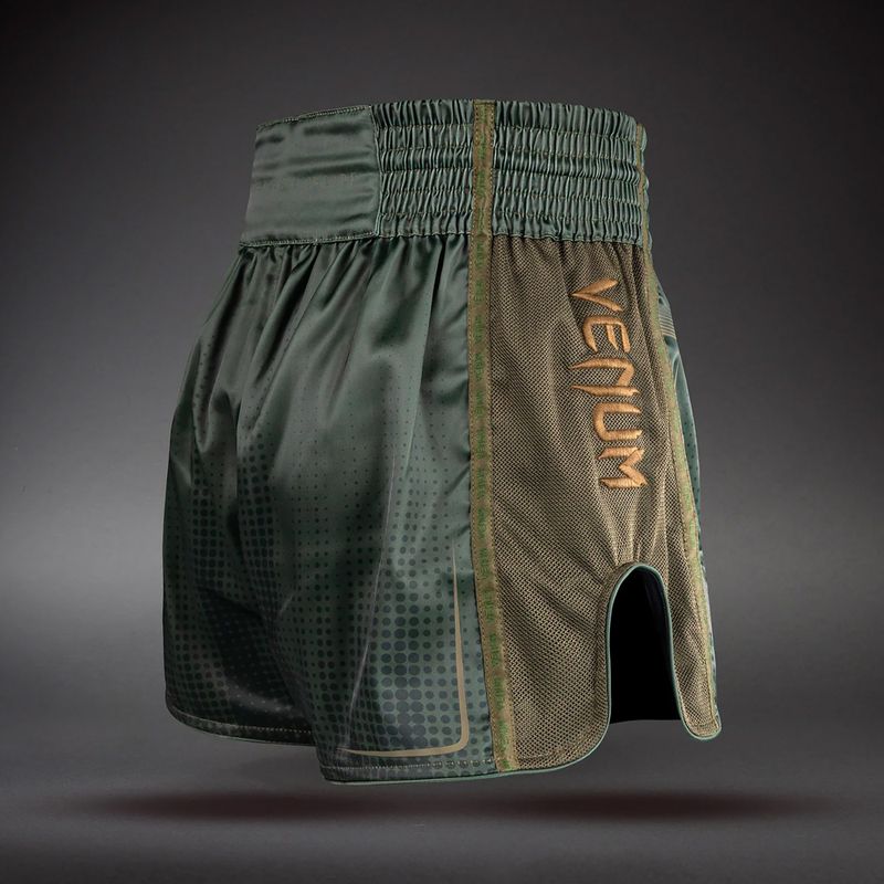 Treninkové šortky Venum Stealth Muay Thai Khaki/Dark Green 4