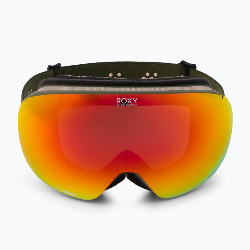 Dámské snowboardové brýle ROXY Popscreen Cluxe J 2021 burnt olive/sonar ml revo red 2