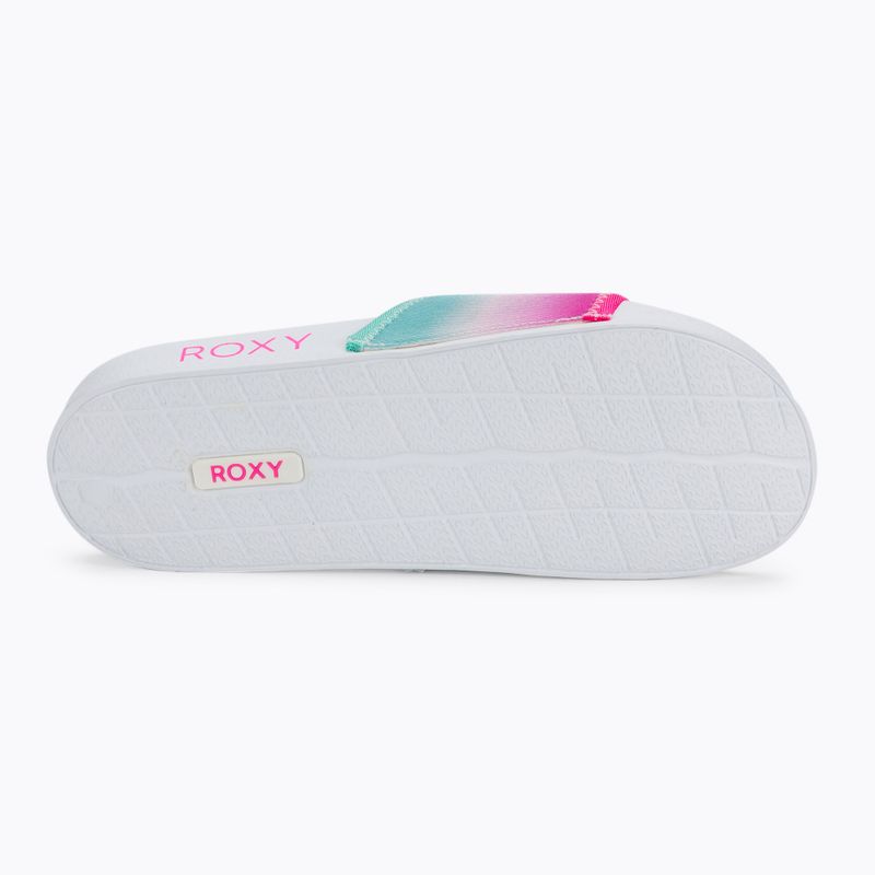 Dětské žabky ROXY Slippy Neo G 2021 white/crazy pink/turquoise 4