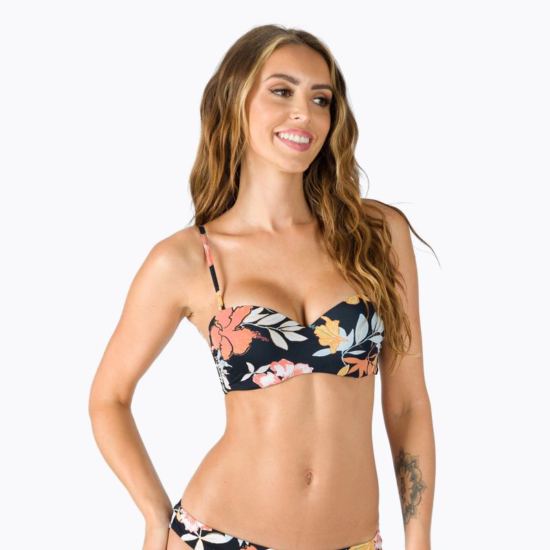 Horní díl plavek ROXY Beach Classics Moulded Bandeau 2021 anthracite/island vibes