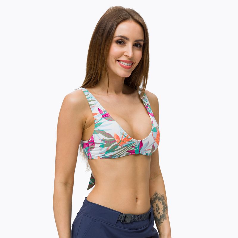 Horní díl plavek ROXY Beach Classics Elongated Triangle 2021 bright white/floral of paradis