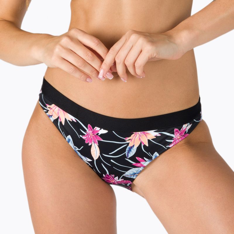 Spodní díl plavek ROXY Active 2021 anthracite/floral flow