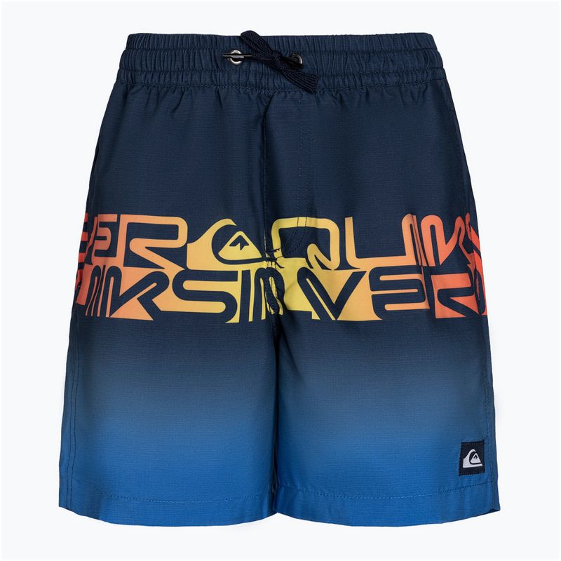 Quiksilver dětské plavecké šortky Word block 14' námořnická modrá EQBJV03403-BYJ6
