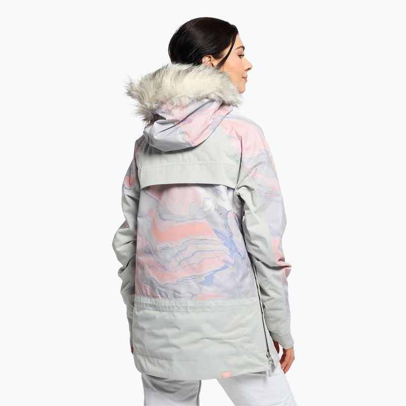 Dámská snowboardová bunda ROXY Chloe Kim Overhead 2021 gray violet marble 4