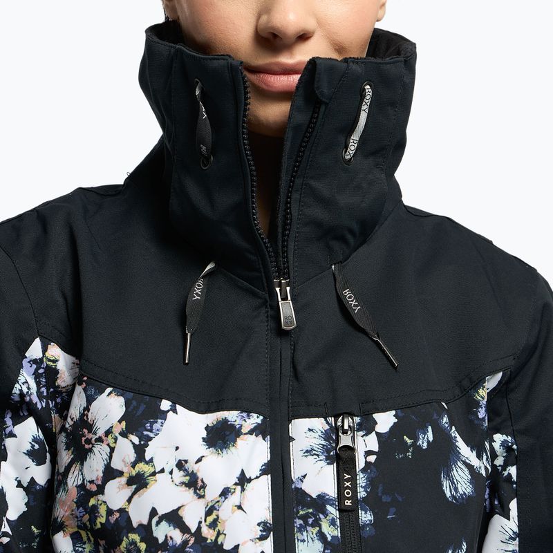 Dámská snowboardová bunda ROXY Presence Parka 2021 true black black flowers 7