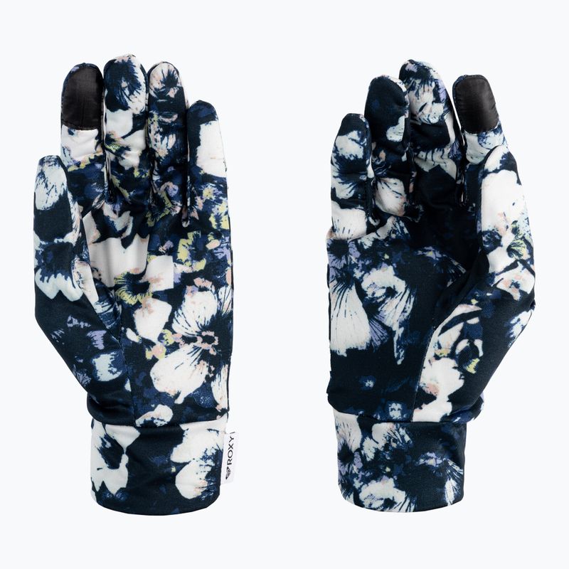 Dámské snowboardové rukavice ROXY Hydrosmart Liner 2021 true black black flowers 3