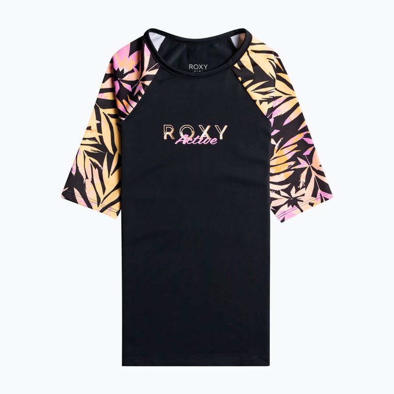 Dětské plavecké tričko ROXY Active Joy Lycra 2021 anthracite zebra jungle girl 4