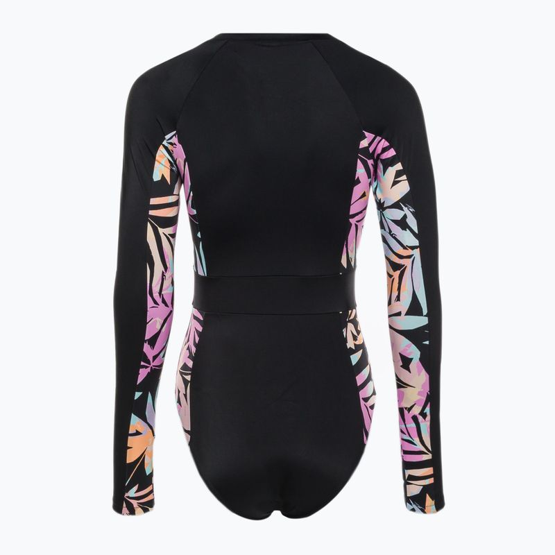 Dámské jednodílné plavky ROXY Active Onesie 2021 anthracite zebra jungle 2