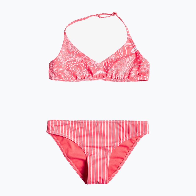 Dětské dvoudílné plavky ROXY Vacay For Life Triangle Bra Set 2021 sunkissed coral tropical tide