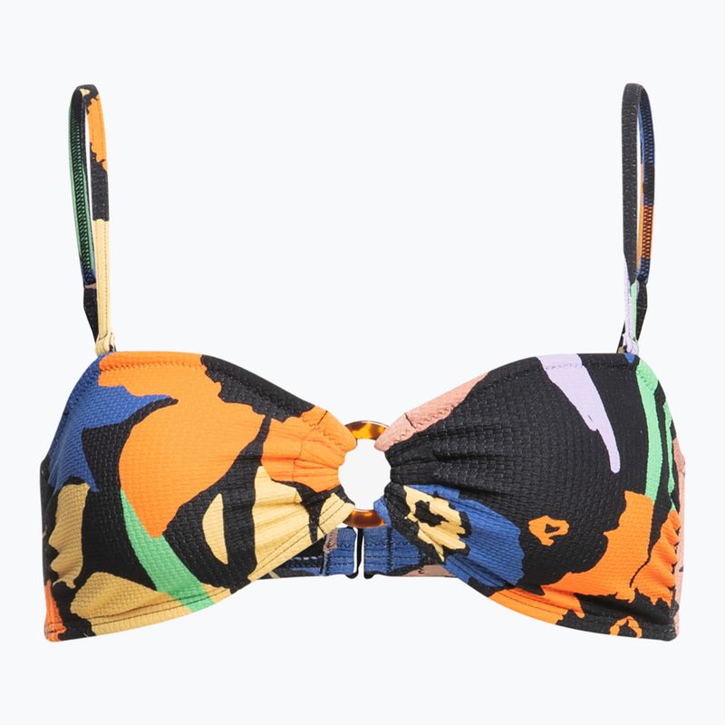Horní díl plavek ROXY Color Jam Bandeau 2021 anthracite flower jammin 4