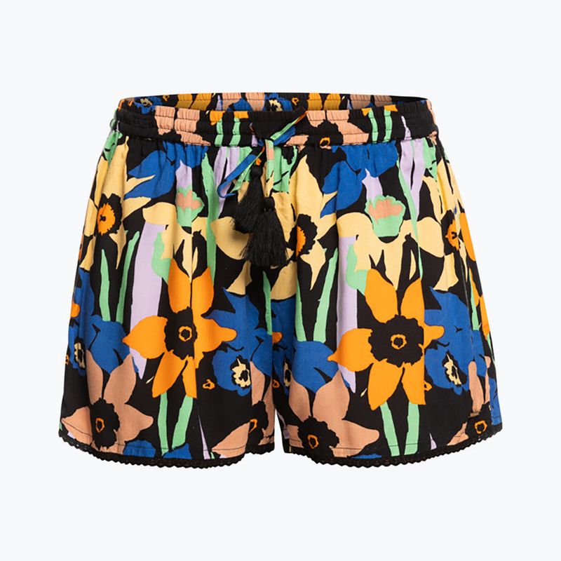 Dámské plážové šortky ROXY Salty Tan 2021 anthracite flower jammin