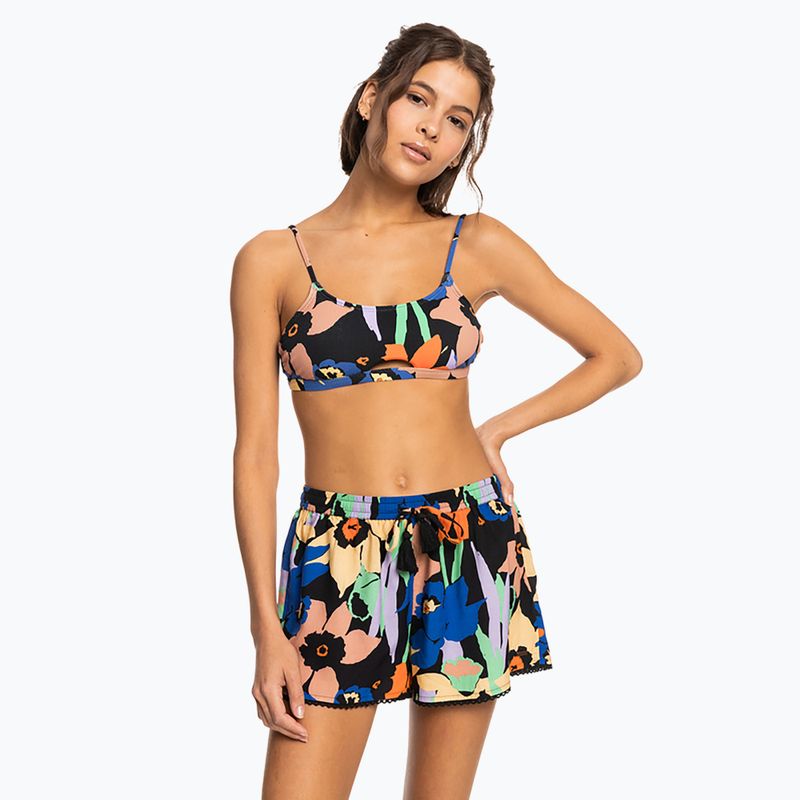 Dámské plážové šortky ROXY Salty Tan 2021 anthracite flower jammin 2