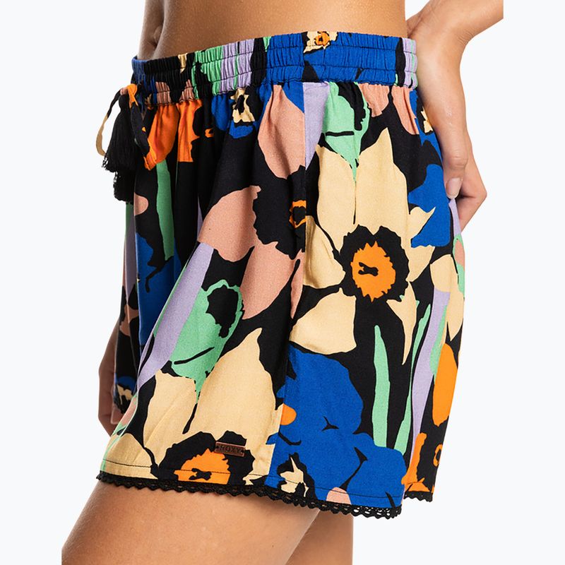 Dámské plážové šortky ROXY Salty Tan 2021 anthracite flower jammin 4
