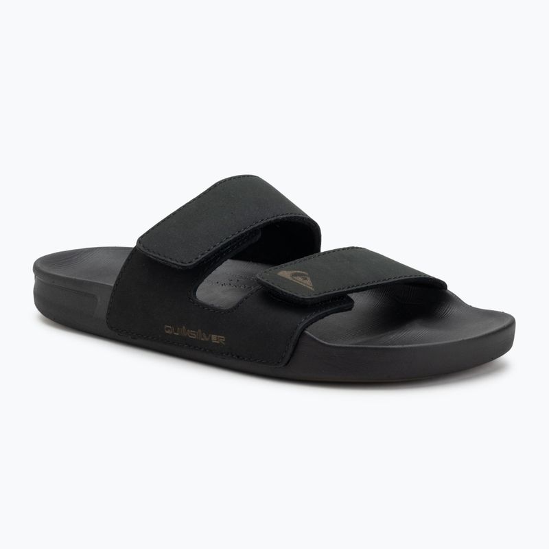 Pánské nazouváky Quiksilver Rivi Leather Double Adjust black 1