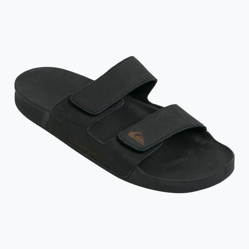 Pánské nazouváky Quiksilver Rivi Leather Double Adjust black 1