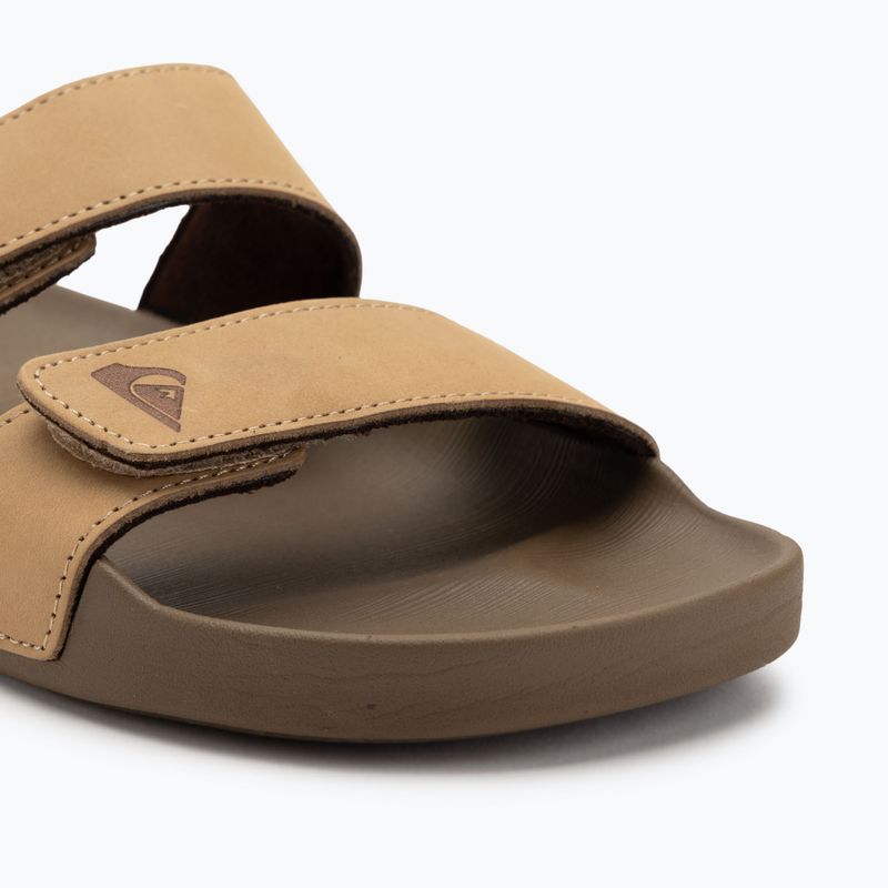 Pánské nazouváky Quiksilver Rivi Leather Double Adjust tan 1 7