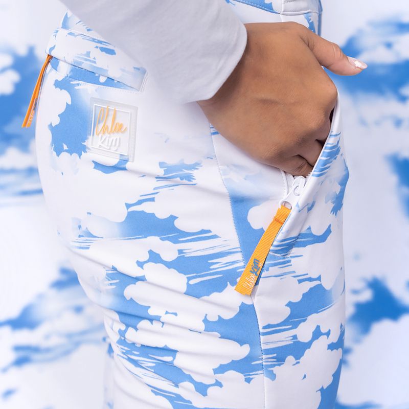 Dámské snowboardové kalhoty ROXY Chloe Kim azure blue clouds 11
