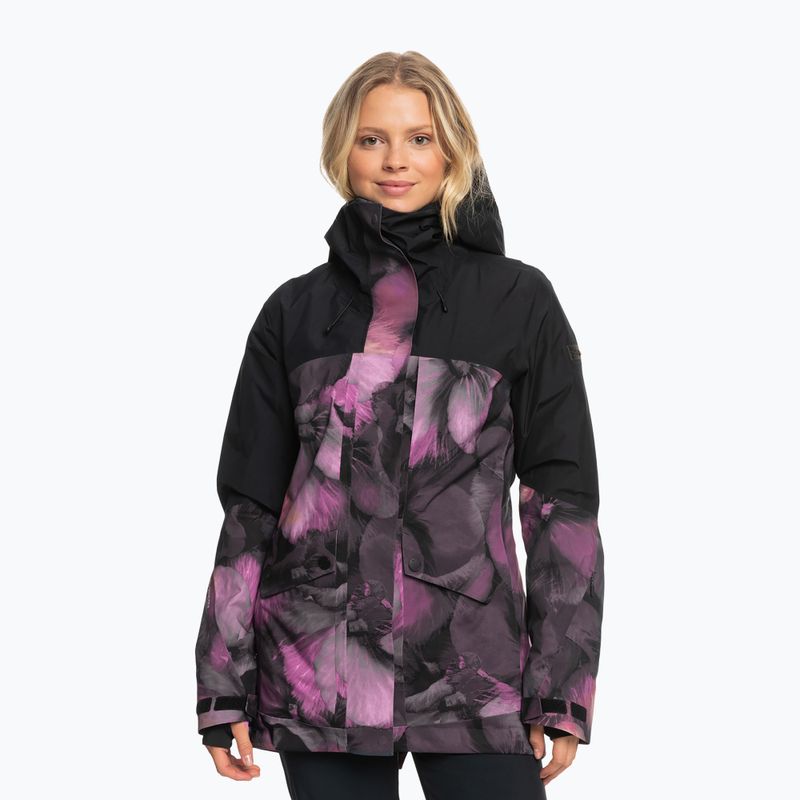 Dámská snowboardová bunda ROXY Gore-Tex Glade Printed true black pansy pansy
