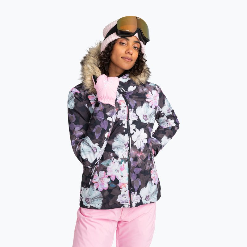 Dámská snowboardová bunda ROXY Jet Ski true black blurry flower
