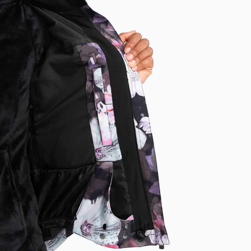 Dámská snowboardová bunda ROXY Jet Ski true black blurry flower 7