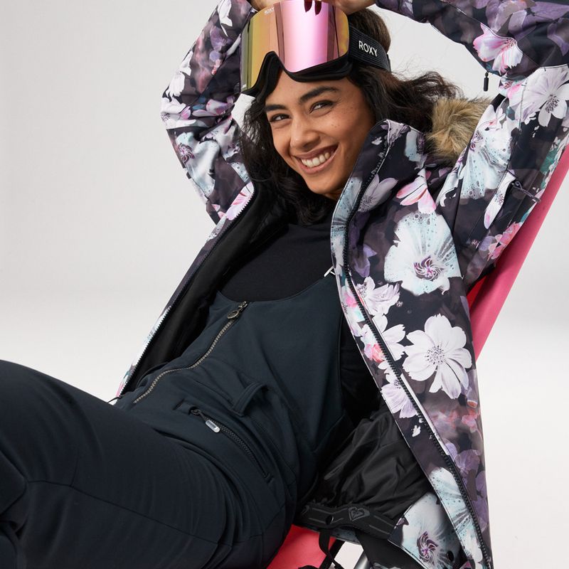 Dámská snowboardová bunda ROXY Jet Ski true black blurry flower 14