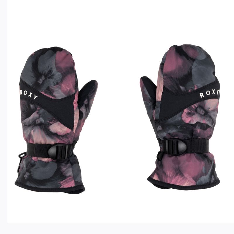 Dětské snowboardové rukavice ROXY Jetty Mitt Girl true black pansy rg 3