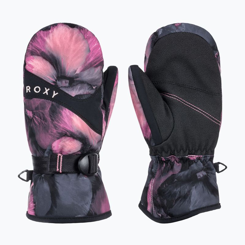 Dětské snowboardové rukavice ROXY Jetty Mitt Girl true black pansy rg 5