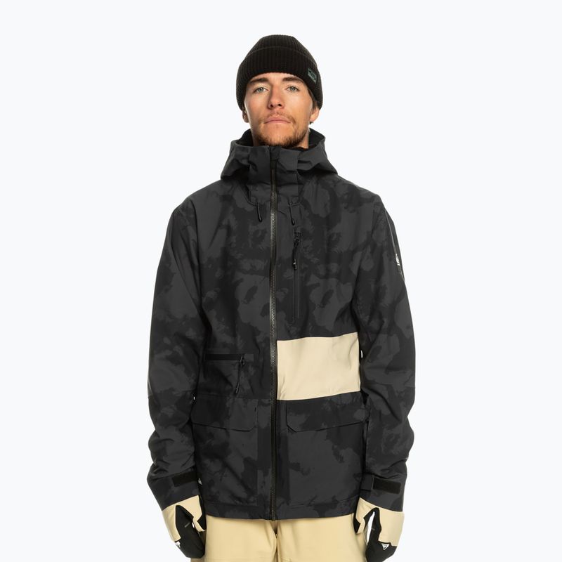 Quiksilver pánská snowboardová bunda S Carlson Stretch Quest tie dye true black