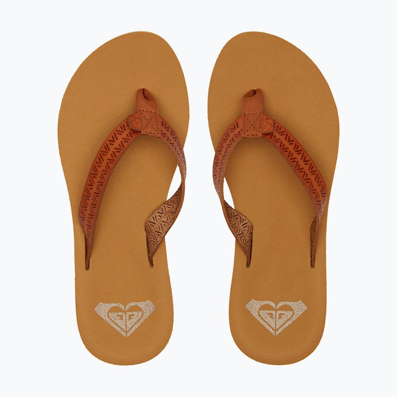 Dámské žabky ROXY Porto Motif tan 9